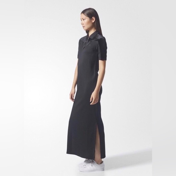 Adidas Long pique Dress with Velvet Details - Picture 1 of 5